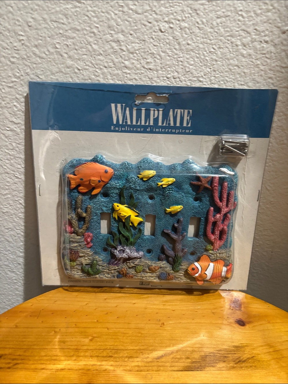 FIGI Tropical Fish Triple Wallplate NWT
